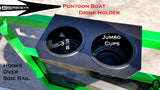 Pontoon Boat 2 Jumbo Cup Drink Holder Aluminum Diamond Plate Fits 1 inch Rail