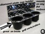 Polaris Ranger Crew 3 Cup Holder Aluminum Diamond Plate