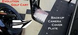 Evolution Golf Cart Back-up Camera Cover in Polished Aluminum Diamond Plate