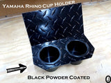 Yamaha Rhino Dash 2 Cup Holder Diamond plate Aluminum with Rubber Edge