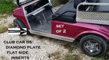 Club Car DS Golf Cart Rocker Panel Insert set Polished Aluminum Diamond Plate