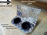 Honda Pioneer 1000 Dash Cup Holder Polished Aluminum Diamond Plate
