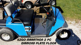 EzGo MARATHON Golf Cart Highly Polished Aluminum Diamond Plate 2 pc Floor Cover