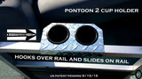 Pontoon Boat 2 Cup Holder Aluminum Diamond Plate Fit 1 Inch Fence Rail