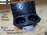Yamaha Rhino Dash 2 JUMBO Cup Drink Holder Aluminum Diamond Plate Cup Holder