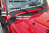 Jeep TJ Wrangler Custom Cut Polished Aluminum Diamond Plate Window Frame Cover