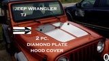Jeep Wrangler TJ 2pc Aluminum Diamond Plate Hood Cover With 2 Washer Holes