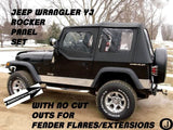 Jeep Wrangler YJ Aluminum Diamond Plate Rocker Panel set No Cut Outs 6'' Tall