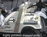Yamaha G2/G9 Golf Cart Highly Polished Aluminum Diamond Plate Side Pillar Covers