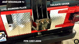 Jeep Wrangler TJ 2 pc Highly Polished Aluminum Diamond Plate Tailgate Cover