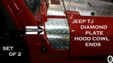 Jeep Wrangler TJ Aluminum Diamond Plate 2 PC. Hood Cowl Ends, Set of 2