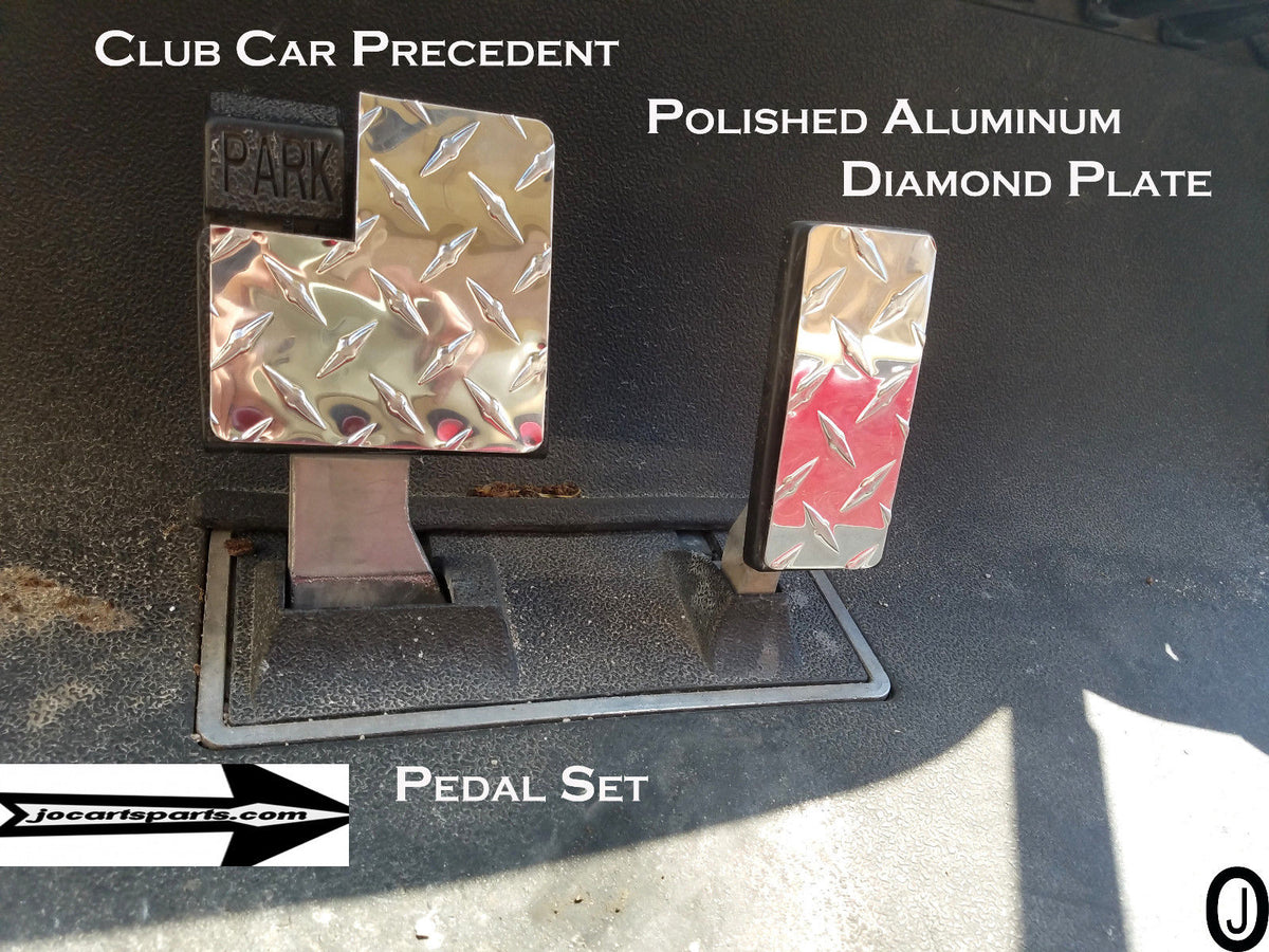 golf cart pedals Club Car Precedent golf cart Aluminum Diamond plate 2 pc Pedal Cover S – J  & O Carts Parts