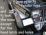 Jeep Wrangler TJ Aluminum Diamond Plate Fender Cover Set Fullsize 40 inch long