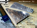 Jeep Wrangler TJ Aluminum Diamond Plate 24 inch Fender Covers With Bend set