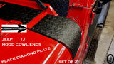 Jeep Wrangler TJ Aluminum Diamond Plate 2 PC. Hood Cowl Ends, Set of 2
