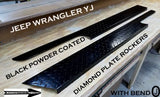 JEEP YJ Wrangler 6" Tall Diamond plate Rocker Panel Guards with / 90° 1 inch lip