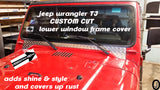 Jeep TJ Wrangler Custom Cut Polished Aluminum Diamond Plate Window Frame Cover