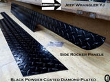 JEEP Wrangler YJ Polished Aluminum Diamond Plate Side Rocker Panel Set 6'' Wide