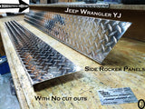 JEEP YJ Wrangler Diamond plate Rocker Panels no cut outs & / 90° 1" BEND 6 Wide