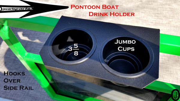 Pontoon Boat Aluminum Diamond Plate 2-Cup Holder – Fits 1-1/4 Inch Fence Rail