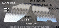 Can Am Commander Rugged Tread Brite Aluminum Diamond Plate Floor Covers