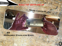 Ezgo TxT 2014 & up Golf Cart Highly Polished Aluminum Diamond Plate Name Cover