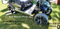Ezgo TxT Valor Golf Cart Aluminum Diamond Plate Side Rocker set 2014 & UP
