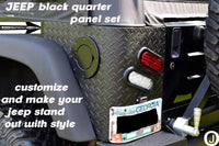 Fits Jeep YJ Wrangler 2 PC Diamond Plate Rear Body Armor Corner Guard Kit