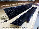 Jeep CJ5 Polished Aluminum Diamond Plate Rockers with bend. 5 1/4'' WIDE set