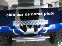 CLUB CAR DIAMOND PLATE NAME COVER PLATE