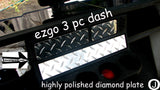 Ezgo TXT Golf Cart 3 pc Highly Polished Aluminum Diamond Plate Dash Cover Set