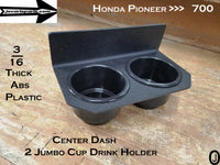 Honda Pioneer 700 Center Dash Cup Holder ABS Plastic 2 Jumbo Drink Holder