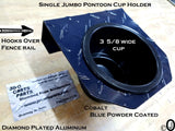 Pontoon Boat Aluminum Diamond Plate 1 Jumbo Cup Holder Fits 1 Inch Rail