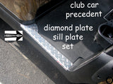 Club Car PRECEDENT golf cart Polished Aluminum Diamond plate rocker SILL PLATES
