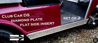 Club Car DS Golf Cart Rocker Panel Insert set Polished Aluminum Diamond Plate