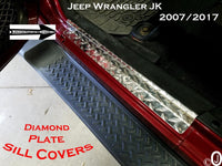 Jeep Wrangler Unlimited JK Aluminum Diamond Plate Front Door Sill Step Guards