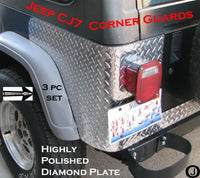 Jeep CJ7 3 pc Aluminum Diamond Plate Rear Quarter Panel Corner Guards