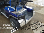 Ezgo Marathon Golf Cart Highly Polished Aluminum Diamond Plate Mud Flaps /Guards