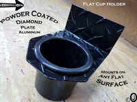 Flat Cup Holder Aluminum Diamond Plate fits Jeeps-Golf Carts-Boats-Rhino-Atv-Utv