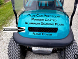 Club Car PRECEDENT golf cart Highly Polished Aluminum Diamond plate Name Cover