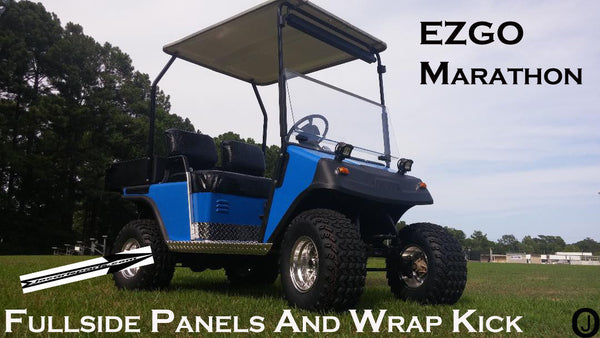 Ezgo Marathon Golf Cart Aluminum Diamond Plate FullSide Panels and Wrap Kick set