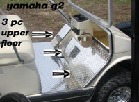 YAMAHA G2-G9 golf cart Polished Aluminum Diamond Plate 3 pc Upper Floor Plates
