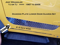 JEEP Wrangler TJ or YJ Highly Polished Aluminum Diamond Plate Lower Door Guards