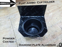 Single Flat Jumbo Cup Holder Diamond Plate fits Jeeps-Golf Carts-Boats-Atv-Utv