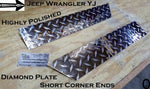 Jeep Wrangler YJ Aluminum Diamond Plate 2 pcs set 3 1/2" tall Short Corner Ends