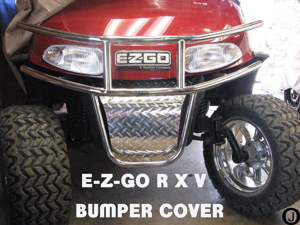 Ezgo RXV golf cart Highly Polished Aluminum Diamond Plate Front Bumper Cover