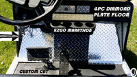 Ezgo Marathon Golf Cart Highly Polished Aluminum Diamond Plate 4 Pc Upper Floor