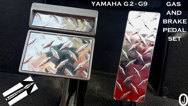 Yamaha G2/G9 Golf Cart Highly Polished Aluminum Diamond Plate 3 pc. Pedal Cover Set