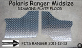 POLARIS RANGER MID-SIZE 400-500-800 Aluminum Diamond Plate Floor Covers
