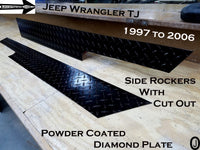 Jeep Wrangler TJ Aluminum Diamond Plate Rocker Panels with cut out 5 3/4 wide
